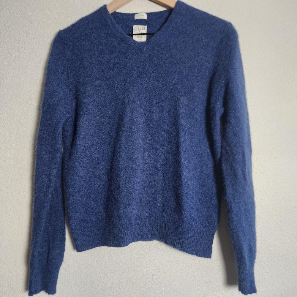 Article 365 Sweater Womens Large Blue 100% Cashmere V Neck Soft Knit Pullover